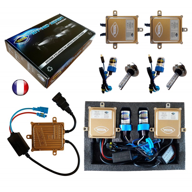 VEGA HID Xenon-Set H3, 6000K, 55W – Französische Marke, DSP AC, Wasserdicht, über 8000 Lumen