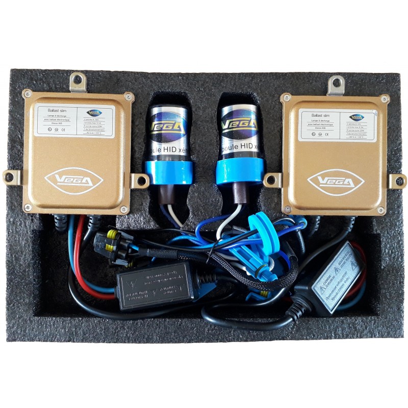 Kit HID Xénon Vega H7 8000K 55W Canbus Anti-Erreur - Marque Française - Lumière Intense & Stable !