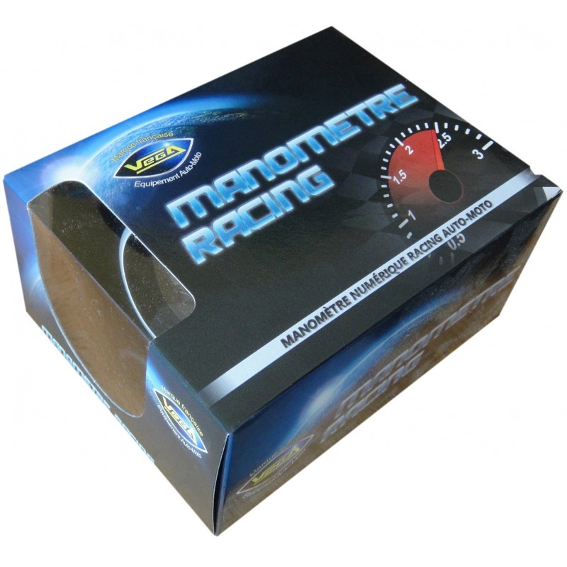 Compte-tours VEGA 52mm - 0-10000 Tr/min, 7 Couleurs LED - Pour Moteurs 4, 6, 8 Cylindres 4 Temps